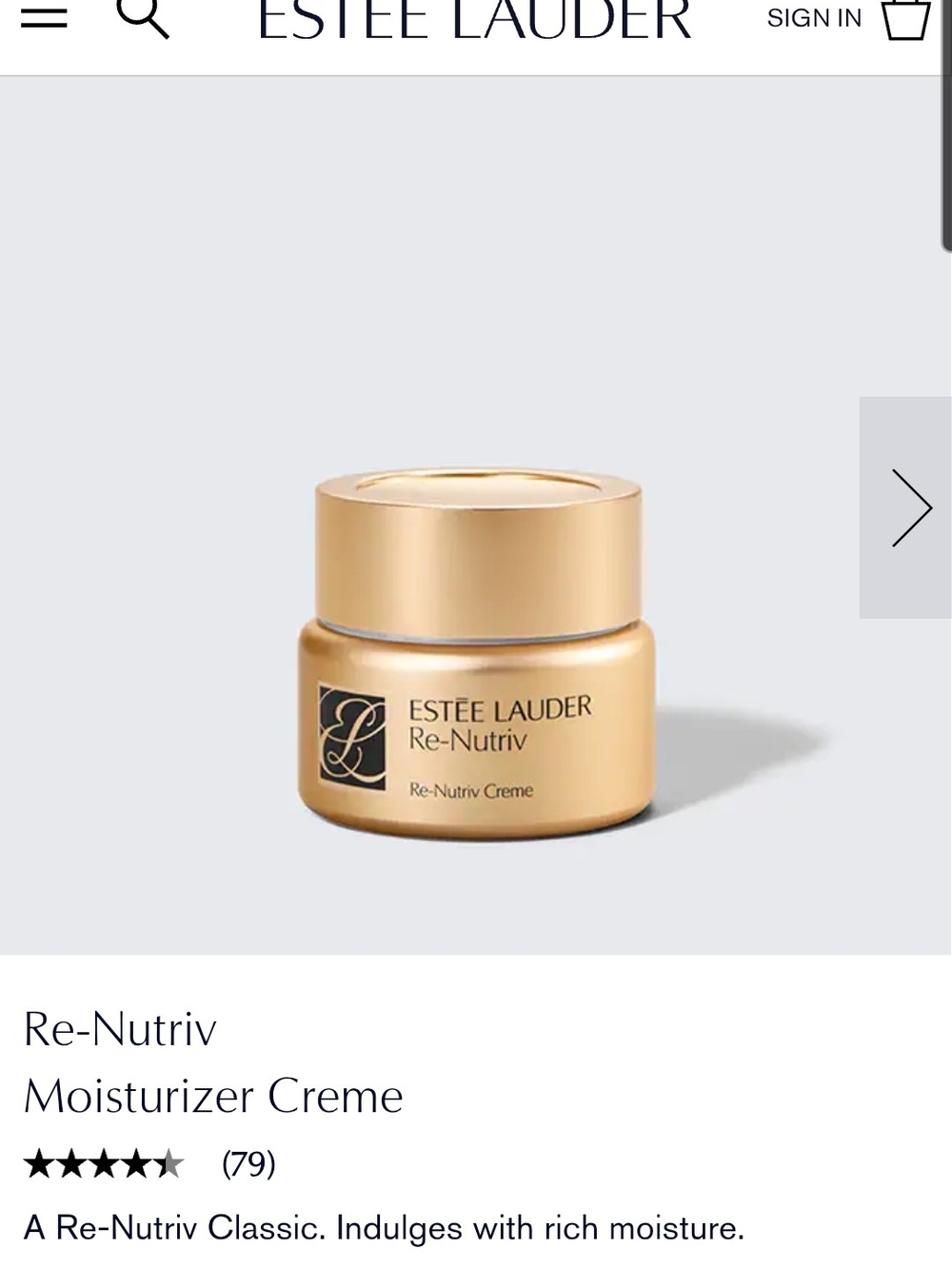 Estee Lauder Gold Re-Nutriv Moisturizer Creme